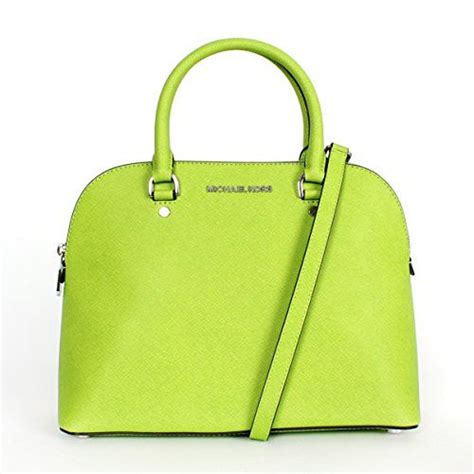 michael kors cindy large doem saatchel pear|Michael Kors Cindy Leather Dome Satchel .